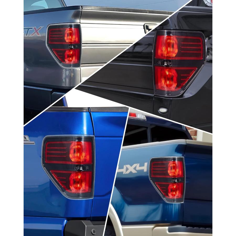 【並行輸入品】DEXSO テールライトアセンブリ 09-14 フォード F-150用 ブラック トリムスタイル ブレーキランプセット (運転席\u0026助手席の画像