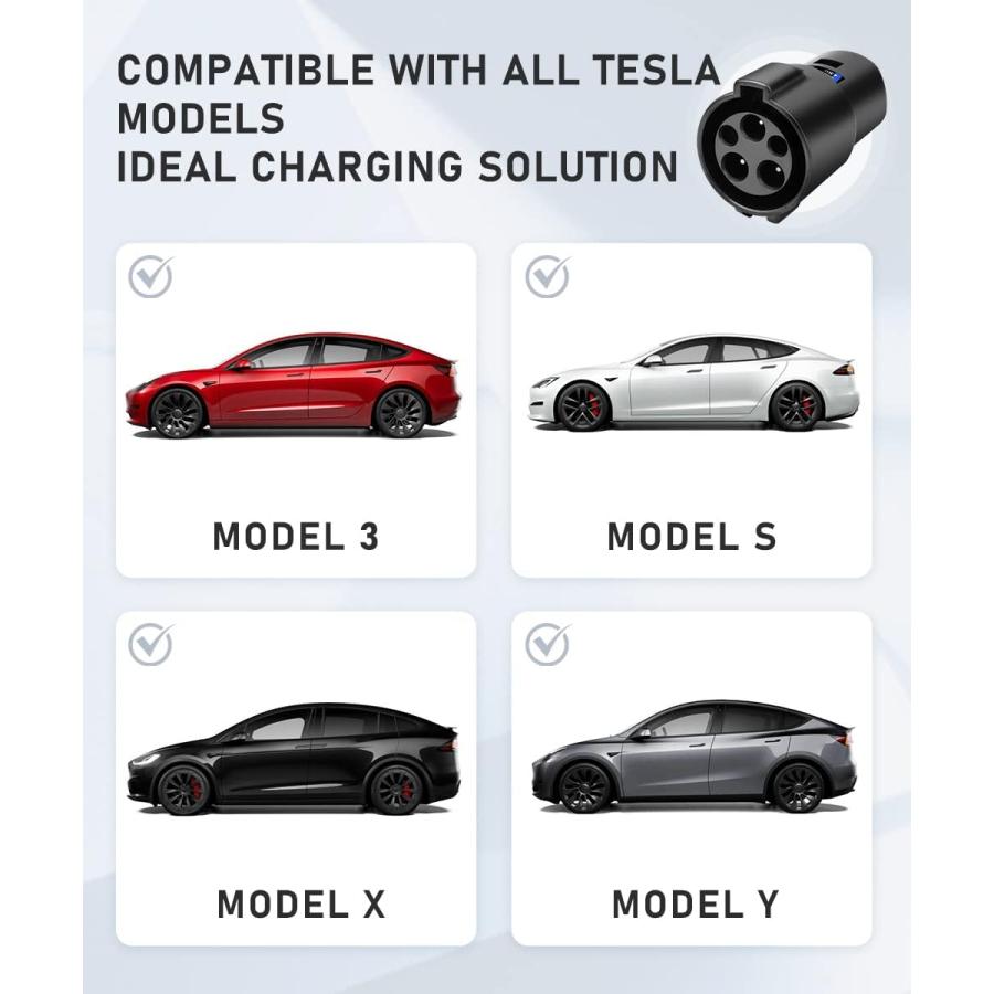 【並行輸入品】J1772 to Tesla Charger Adapter Ideal Tesla Accessories 80AMP /250V /_3