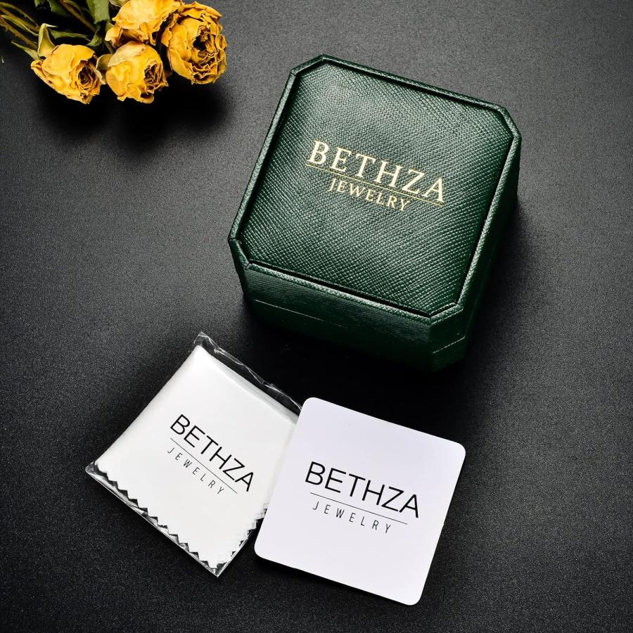 【並行輸入品】BETHZA 14k White Gold Mothers Ring 3 Birthstones Customized 18k Goldの画像