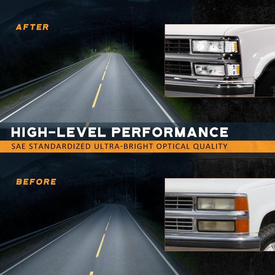 【並行輸入品】WEELMOTO Headlights Assembly for 1994-1998 Chevy C10  94-98 C/K 1500の画像