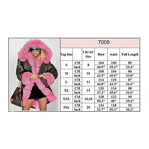 【並行輸入品】Roiii Women Thicken Warm Winter Coat Hood Down Parka Faux Fur Ouの画像