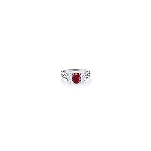 【並行輸入品】[Gem Stone King] 2.6カラット 天然 ルビー 指輪 リング レディース モアサナイト シルバー925 7月 誕生の画像