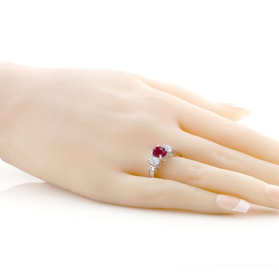【並行輸入品】[Gem Stone King] 2.6カラット 天然 ルビー 指輪 リング レディース モアサナイト シルバー925 7月 誕生の画像