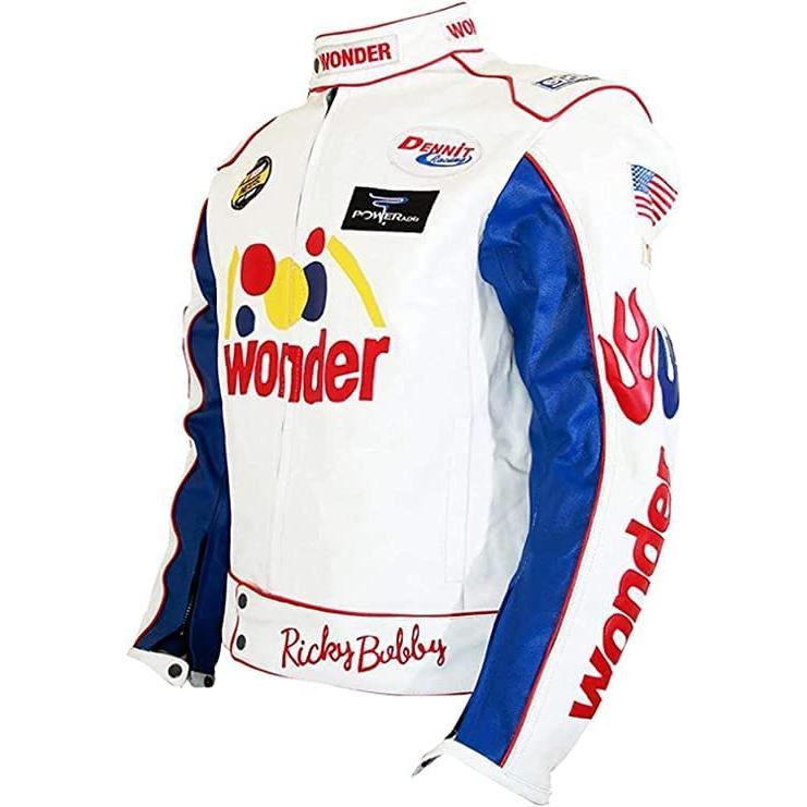 【並行輸入品】Men’s Racing Cosplay Ricky Bobby Racing Talladega Nights White Wの画像