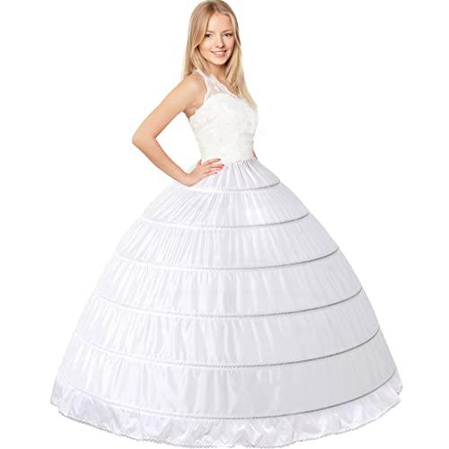 【並行輸入品】Women Crinoline Petticoat 6 Hoop Skirt A line Slip Floor Lengthの画像
