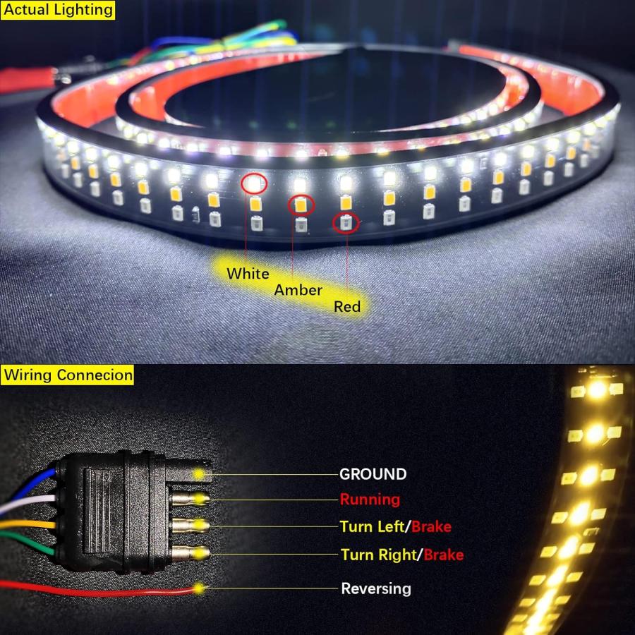 【並行輸入品】UMGASOM Truck Led Tailgate Light Bar 60inch Triple Row 432 LED Light_4