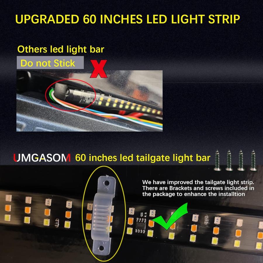 【並行輸入品】UMGASOM Truck Led Tailgate Light Bar 60inch Triple Row 432 LED Light_5