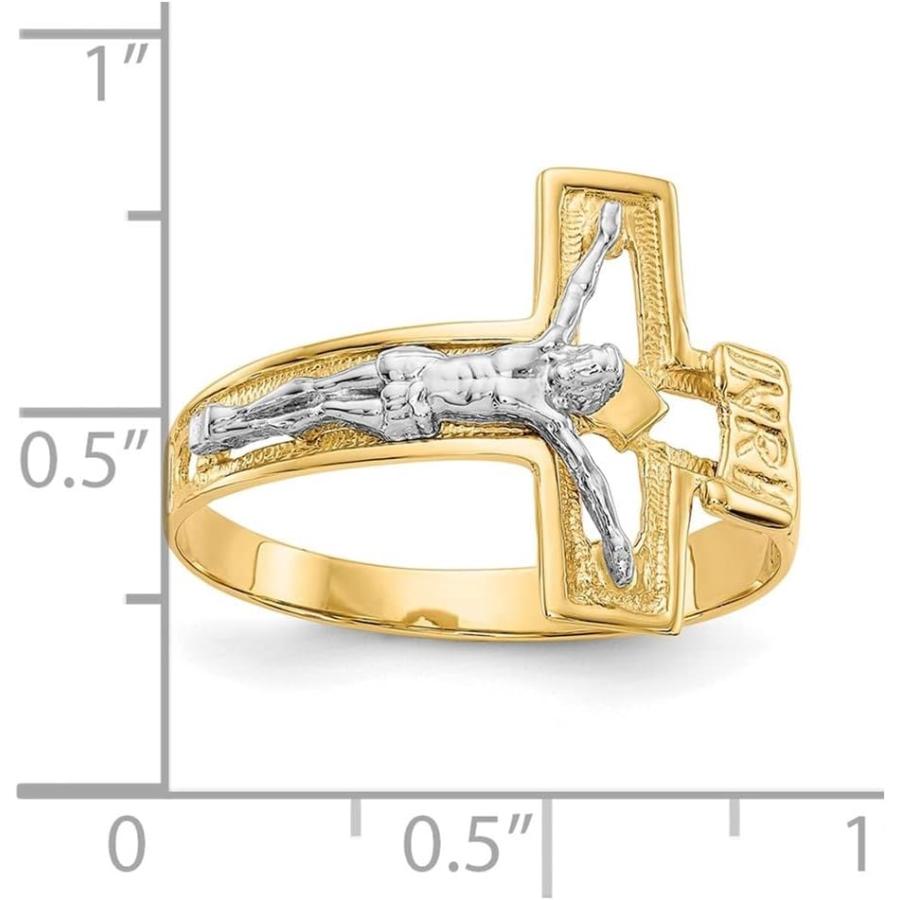 【並行輸入品】Diamond2Deal 10K ツートンゴールド 十字架リング メンズ  金属  宝石なしの画像
