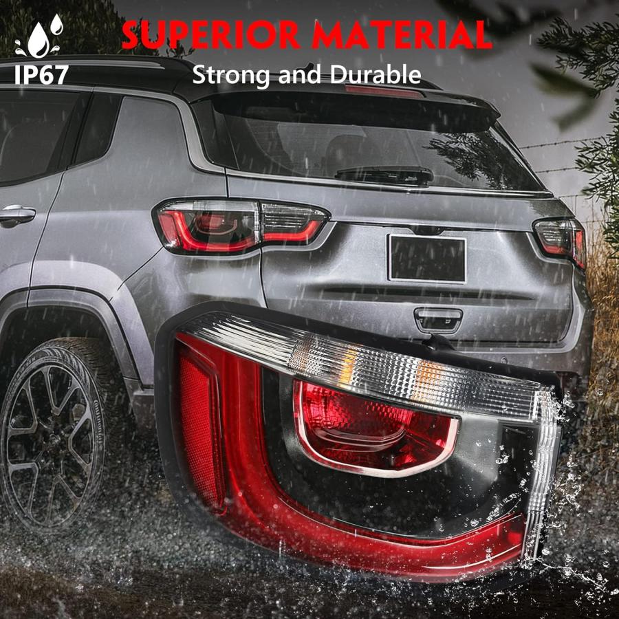 【並行輸入品】Huray 左アウターテールライト 2017-2021 Jeep Compass LHテールライト テールランプ ブレーキランプ アセン_2