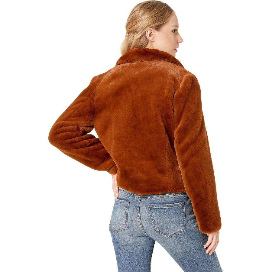 【並行輸入品】[BLANKNYC] Women's Cropped Faux Fur Jacket, Milk Chocolate, Browの画像