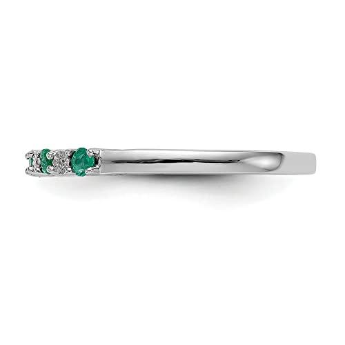 【並行輸入品】Jewelry Stores Network 14k White Gold .01 carat Diamond and Emerの画像