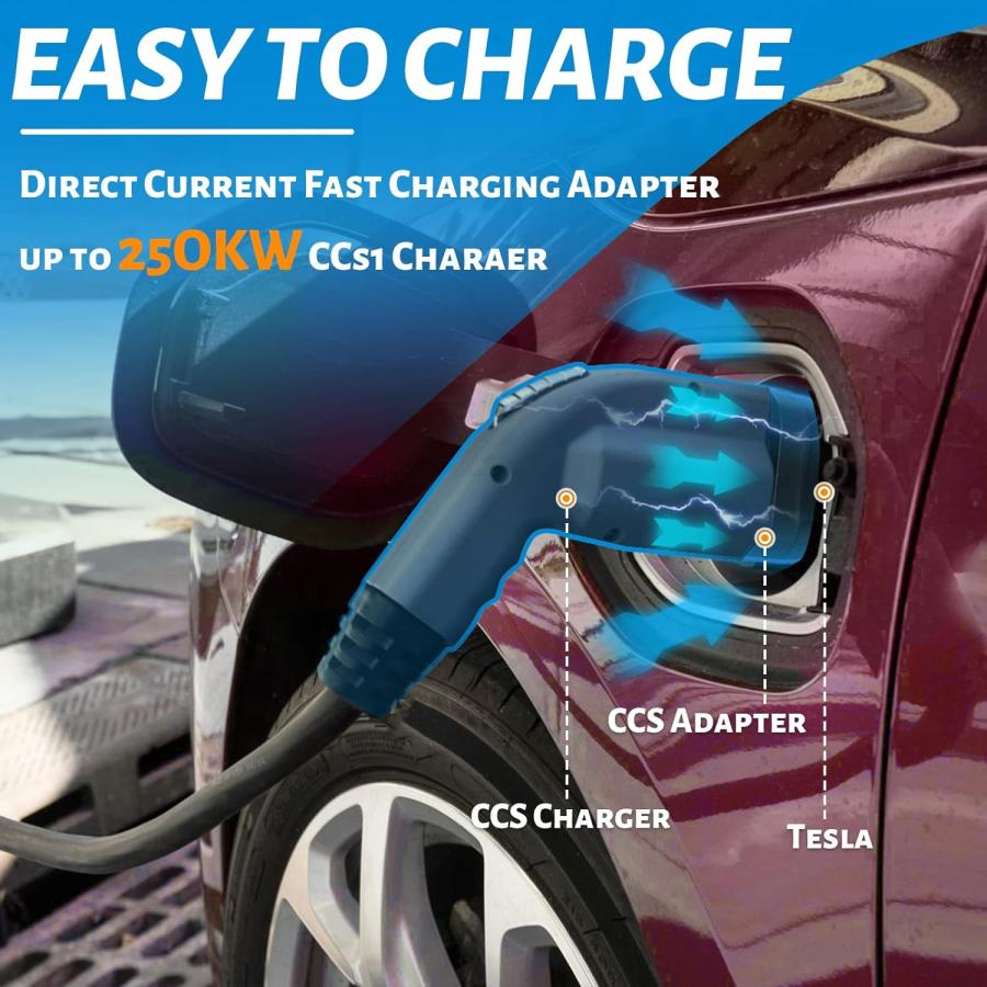 【並行輸入品】CCS1 Charger Adapter to Tesla  250KW DC Tesla Charger  Fast Chargingの画像