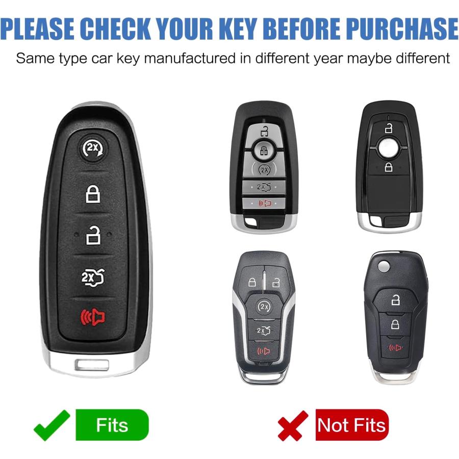 日本正式代理店 Xjahwr for Ford Key Fob Cover with Keychain 5 Buttons Soft TPU Key Cover Compatible with Ford Edge Focus Flex Explorer Taurus Lincoln MKS MKT MKX(F