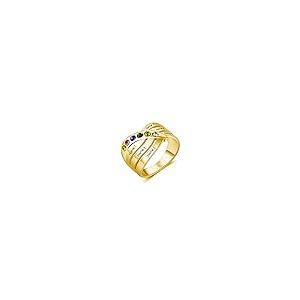 【並行輸入品】10k 14k 18k Solid Gold Personalized Mothers Name Rings with 6 CZの画像