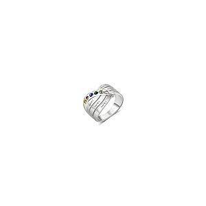 【並行輸入品】10k 14k 18k Solid Gold Personalized Mothers Name Rings with 6 CZの画像