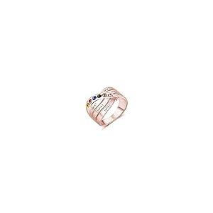 【並行輸入品】10k 14k 18k Solid Gold Personalized Mothers Name Rings with 6 CZの画像