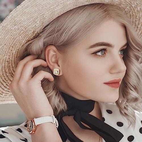 【並行輸入品】スタッドピアス レディース， 14Kゴールドメッキ。， キュービックジルコニア Eterbeau Gold Stud Earrin_7