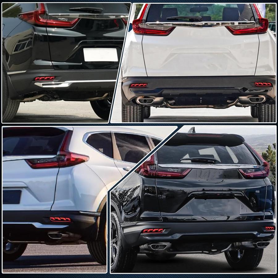【並行輸入品】GEEGEETOP スモークレンズ フルLEDバンパーリフレクターライト テールブレーキ リアフォグランプ ホンダ CRV CR-V 2の画像
