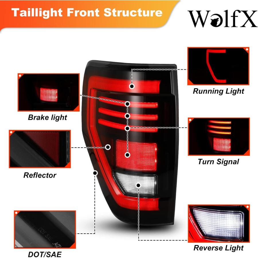 【並行輸入品】WolfX フルLED F150 テールライト 2009 2010 2011 2012 2013 2014 フォード F150 LED_1
