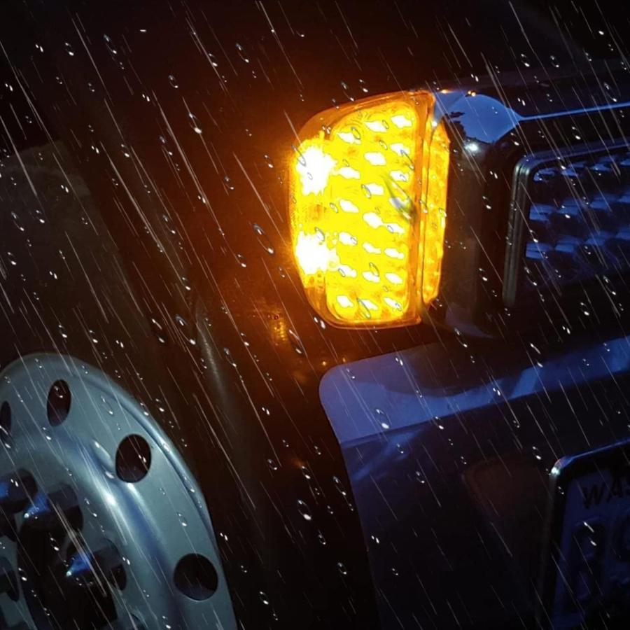 【並行輸入品】Jamarco ピータービルトアンバーヘッドライトLEDウィンカーインジケーター ランニングライト 2個 密封 31 LED Peter_7