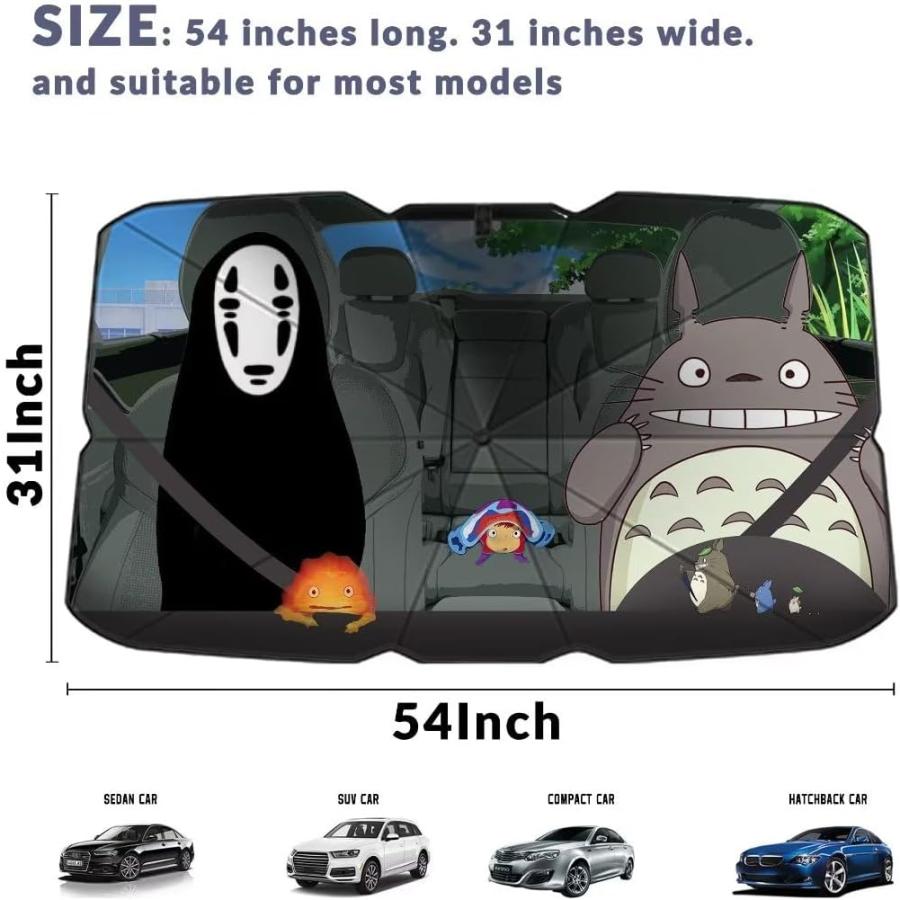 並行輸入品】アニメ フロントガラス サンシェード 傘 - 車のフロント