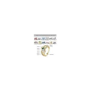 【並行輸入品】10K 14K 18K ソリッドゴールド マザーリング レディース パーソナライズ マザードーターリング 4つの模造誕生石と名前付の画像