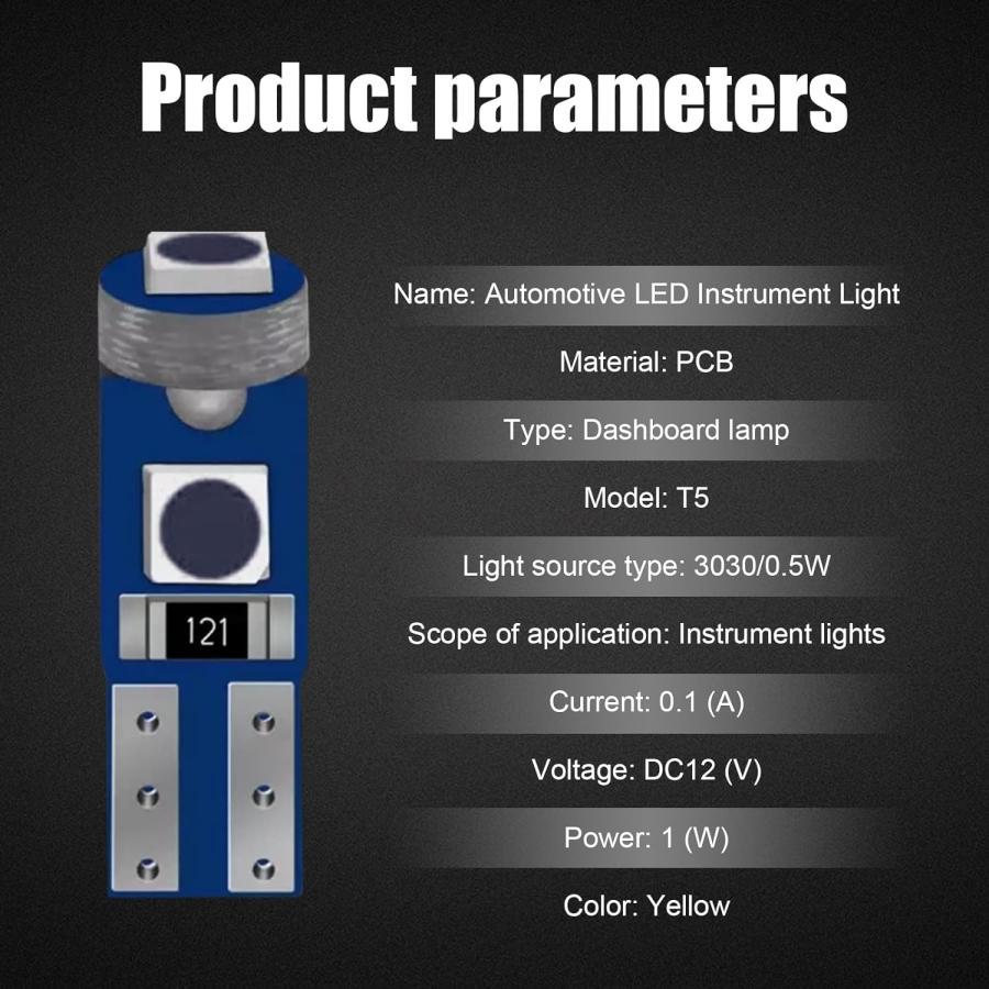 【並行輸入品】cueclue T5 超高輝度LED電球 3030 3SMD 車用LED計器ライト 6000K 自動車内装ライト ほとんどの車 SUV_2