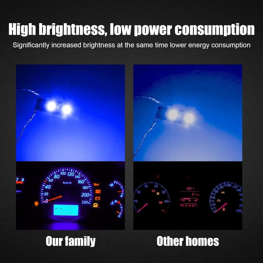 【並行輸入品】cueclue T5 超高輝度LED電球 3030 3SMD 車用LED計器ライト 6000K 自動車内装ライト ほとんどの車 SUV_3