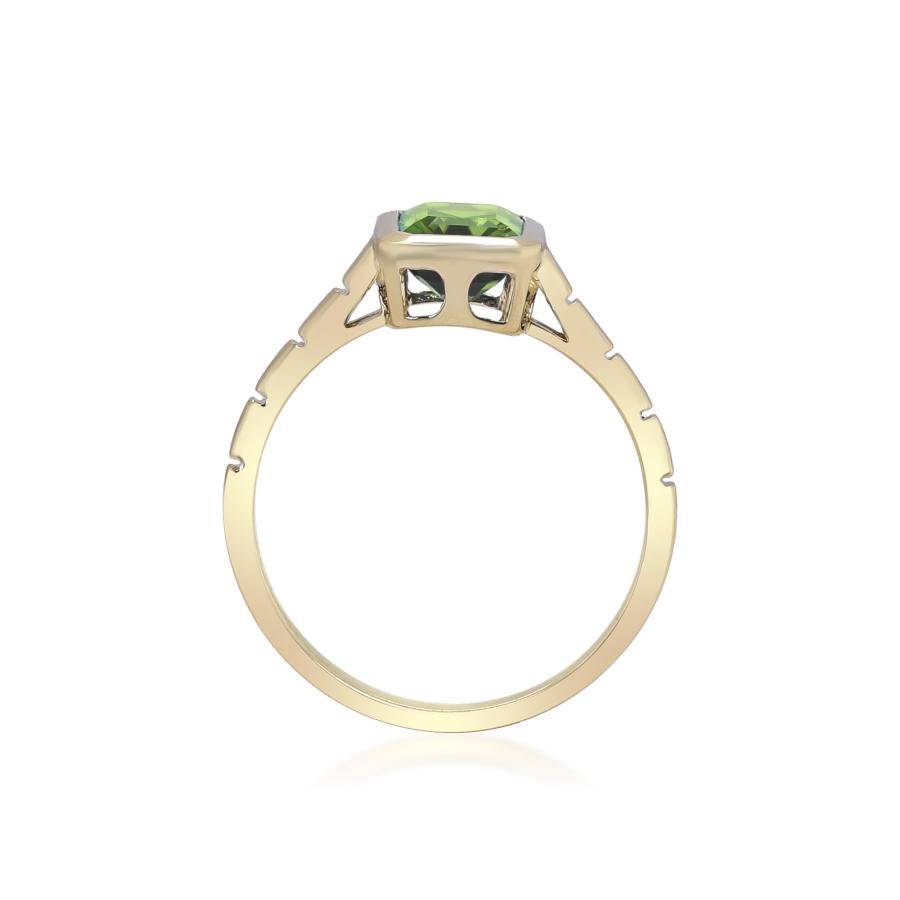 【並行輸入品】Gin & Grace 14K イエローゴールド 本物のペリドットリング レディース  金属  ペリドットの画像