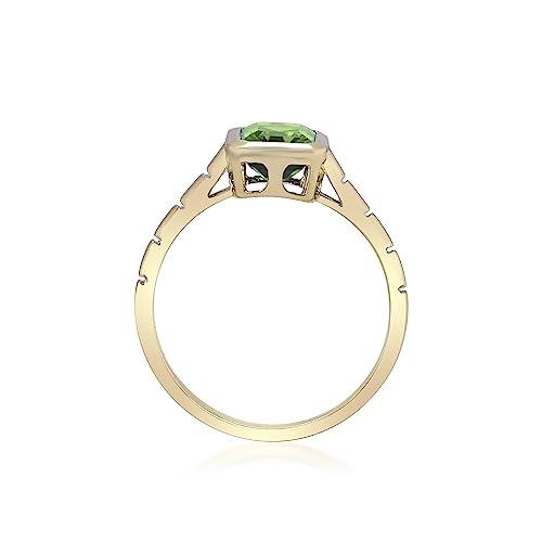 【並行輸入品】Gin & Grace 14K イエローゴールド 本物のペリドットリング レディース  金属  ペリドットの画像