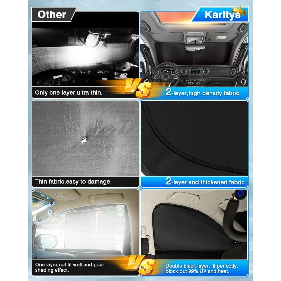 【SALE／60%OFF】 Karltys Sunshade for Dodge Charger 2011-2023 2024 Accessories Windshield Sun Shade Foldable Front Side Window Cover Double-Layer 210T Car Sun Visor