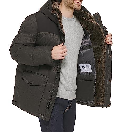【並行輸入品】Cole Haan Men's Quilted Flannel Packable Down Parka, Charcoal, Lの画像
