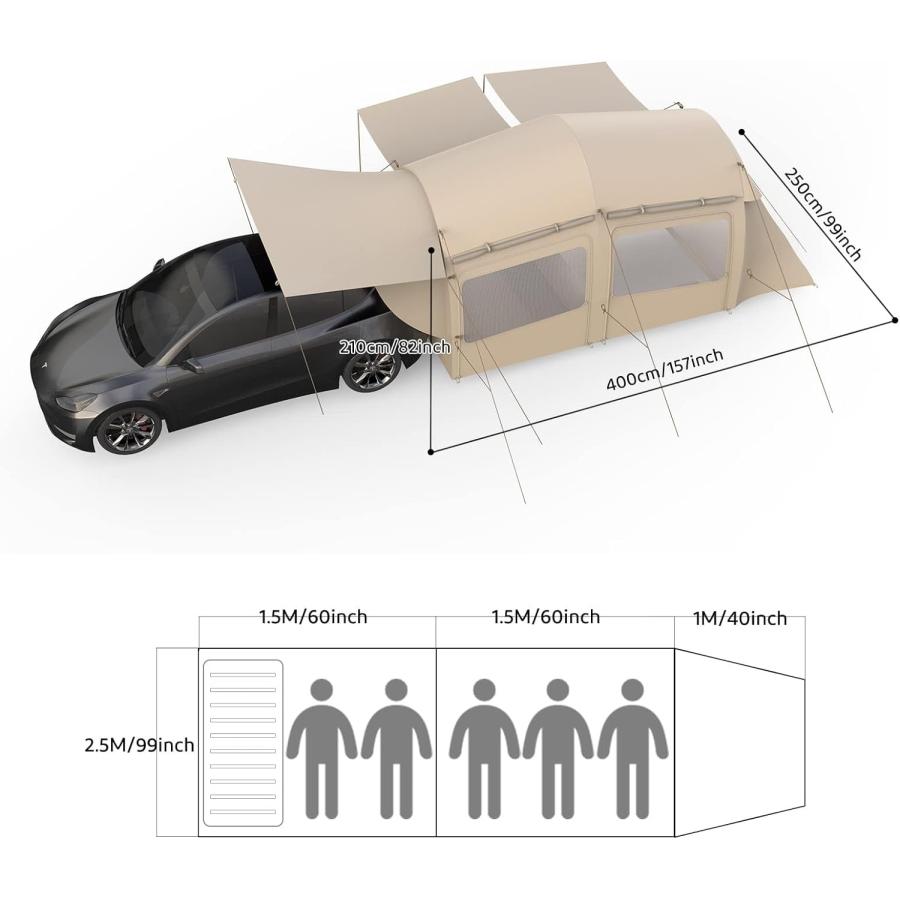 並行輸入品】MKCAMP EVカーキャンプテント Tesla Model X/Y