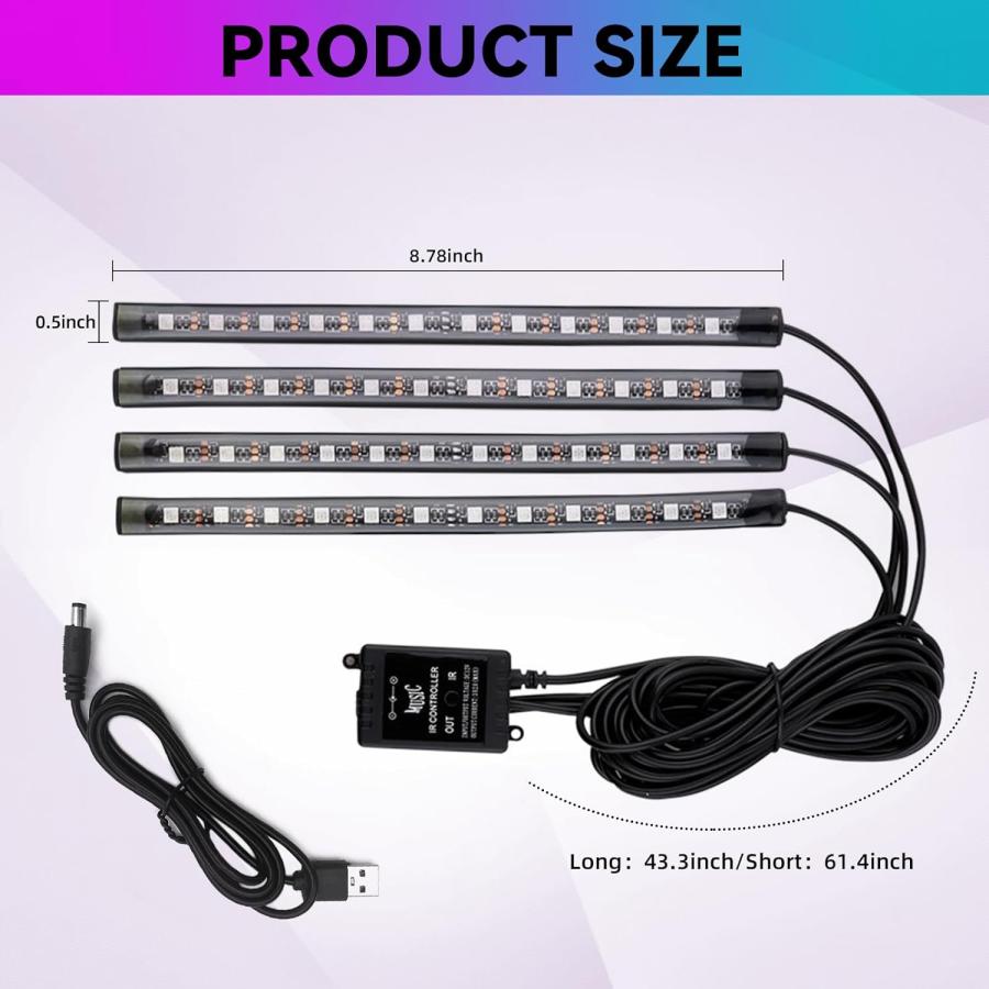 Interior Car Lights  App Control Smart Car LED Lights  48 LED Mul 並行輸入｜good-face｜02