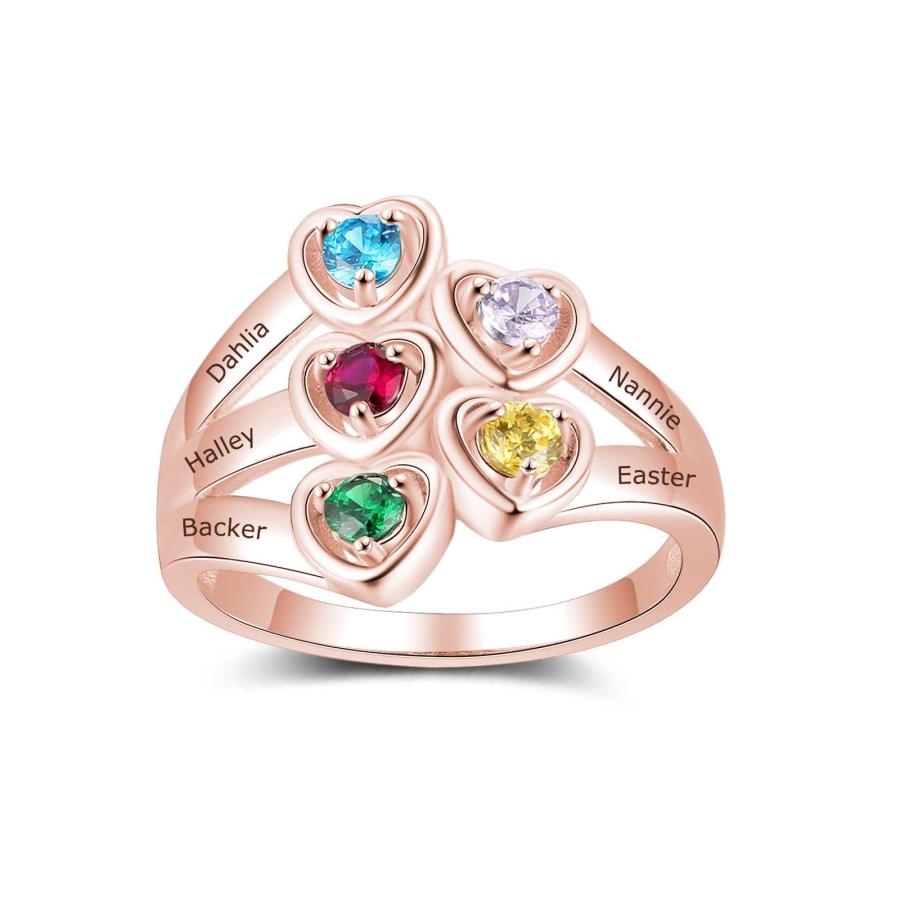 【並行輸入品】FENCCI 10K 14K 18K Solid Gold Personalized Mother Rings for Womeの画像