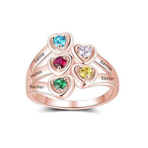 【並行輸入品】FENCCI 10K 14K 18K Solid Gold Personalized Mother Rings for Womeの画像