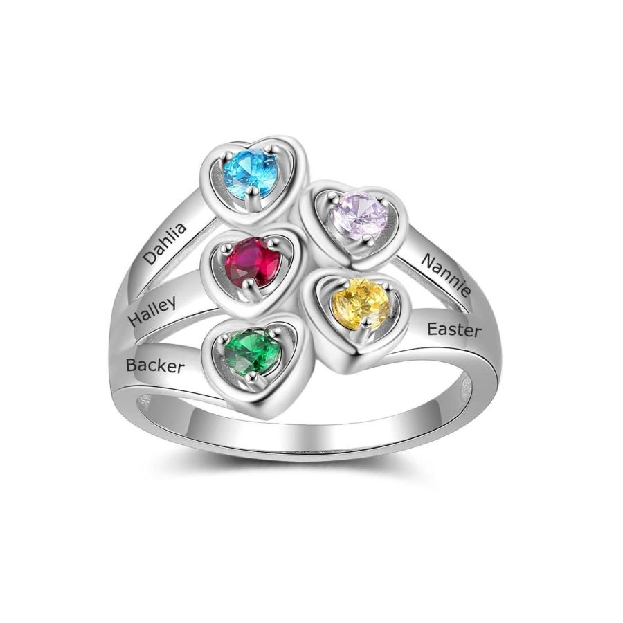 【並行輸入品】FENCCI 10K 14K 18K Solid Gold Personalized Mother Rings for Womeの画像