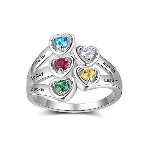 【並行輸入品】FENCCI 10K 14K 18K Solid Gold Personalized Mother Rings for Womeの画像