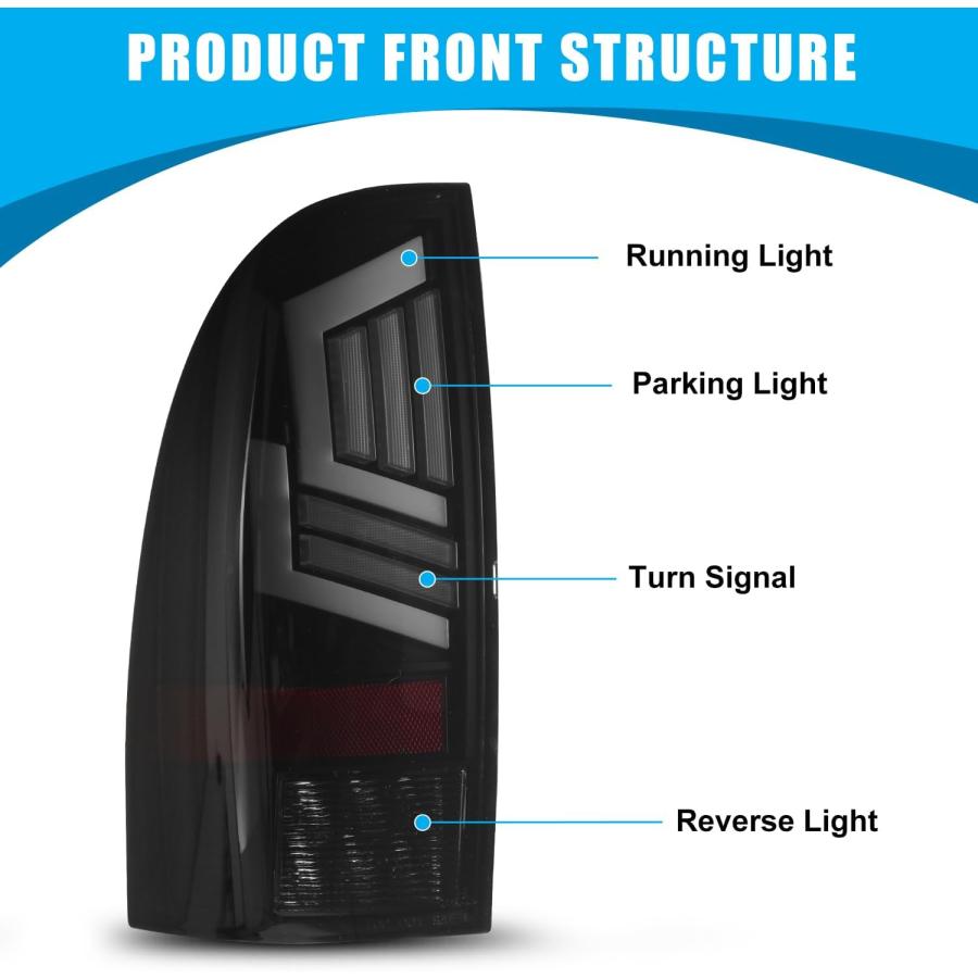 【並行輸入品】CPW LED Tail Light Compatible With 2005-2015 Toyota Tacoma Pickup Seの画像
