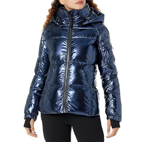 【並行輸入品】S13 Women's Metallic Kylie Puffer Coat， Space， XL_1