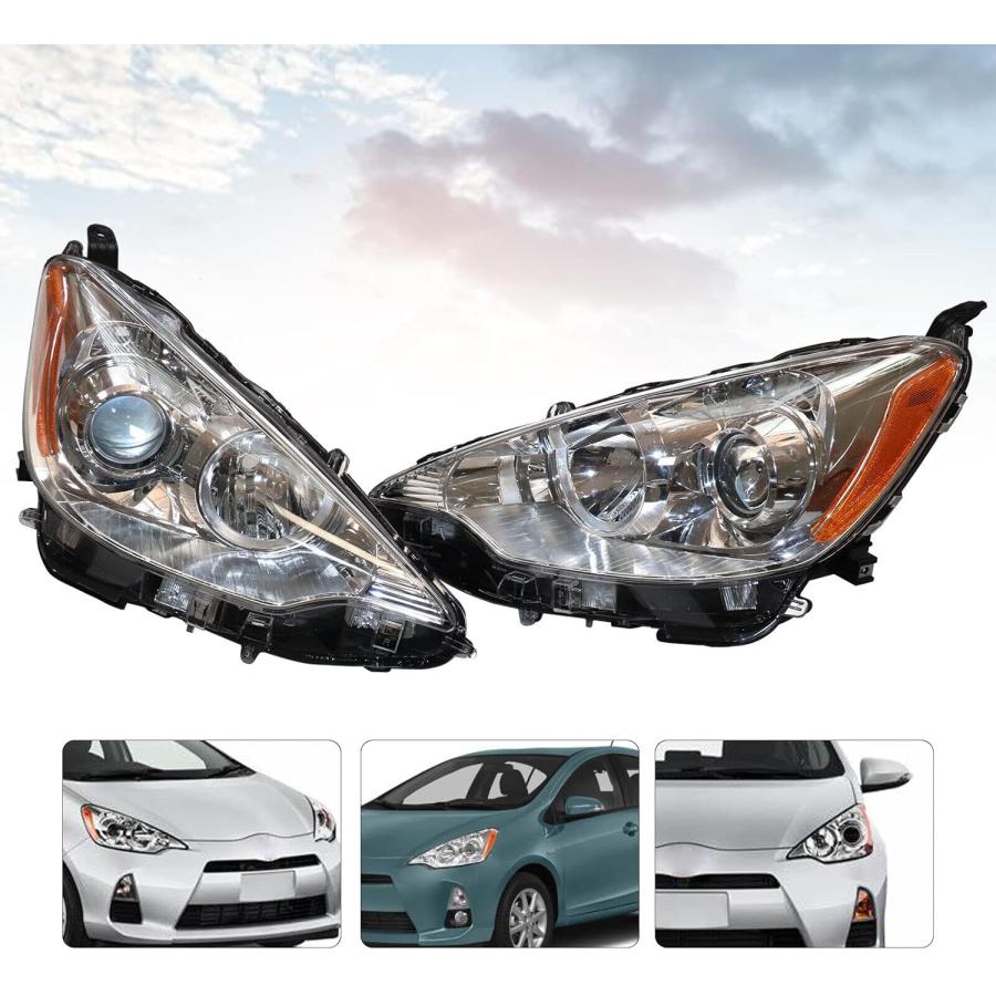 【並行輸入品】PIAOYUE -Fits 2012 2013 2014 Toyota Prius C Halogen Headlight Frontの画像