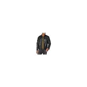 【並行輸入品】Cole Haan Men's Leather Trucker Jacket, Blackの画像