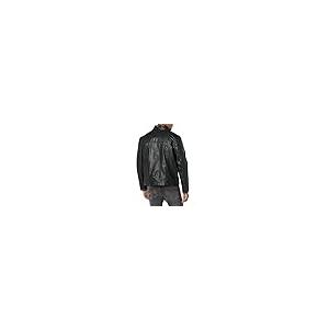 【並行輸入品】Cole Haan Men's Leather Trucker Jacket, Blackの画像