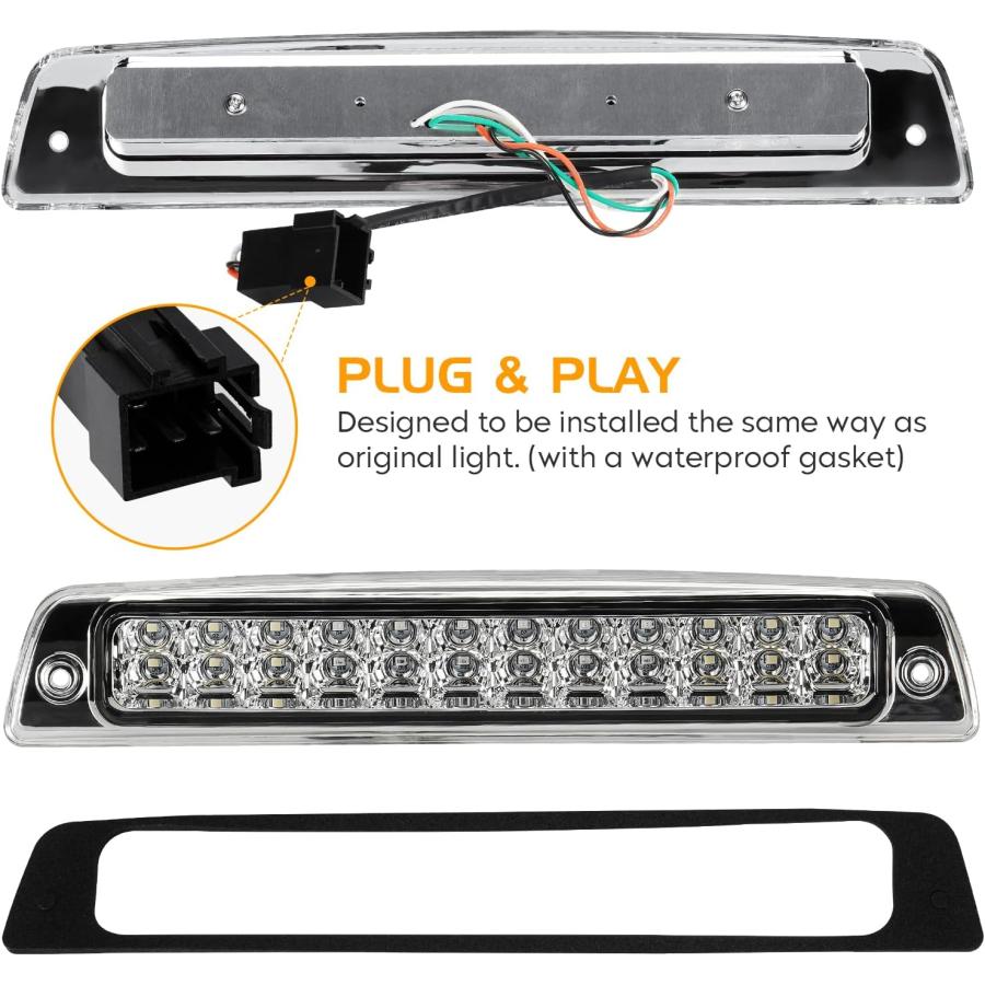 【並行輸入品】Bomusou テールライトアセンブリ + 3番目のブレーキライト [LEDキット] 1994-2001 Dodge Ram 1500の画像