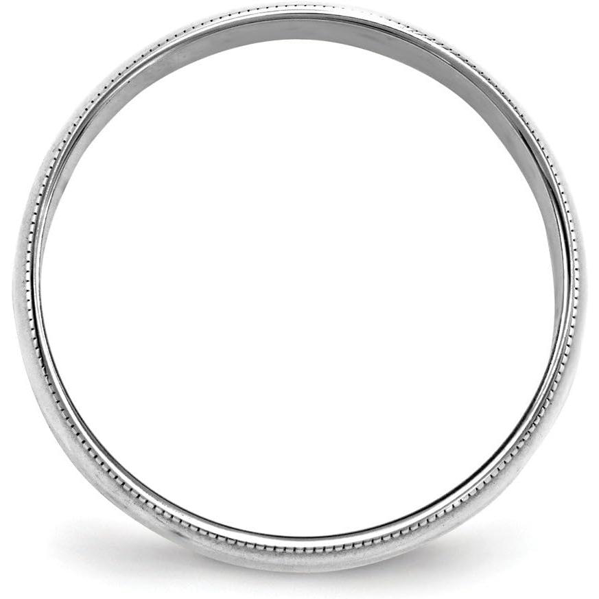 【並行輸入品】Solid 10k White Gold 6mm Milgrain Half Round Wedding Band Size 11の画像