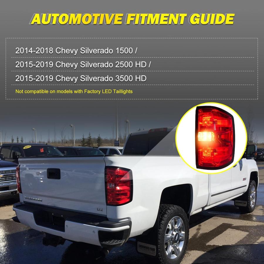 【並行輸入品】AUTOWIKI Taillights for 2014-2018 Chevy Silverado 1500 - Chevy Silveの画像