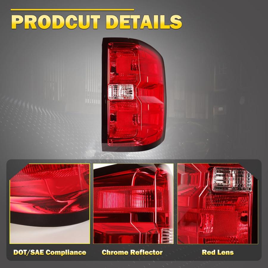 【並行輸入品】AUTOWIKI Taillights for 2014-2018 Chevy Silverado 1500 - Chevy Silveの画像