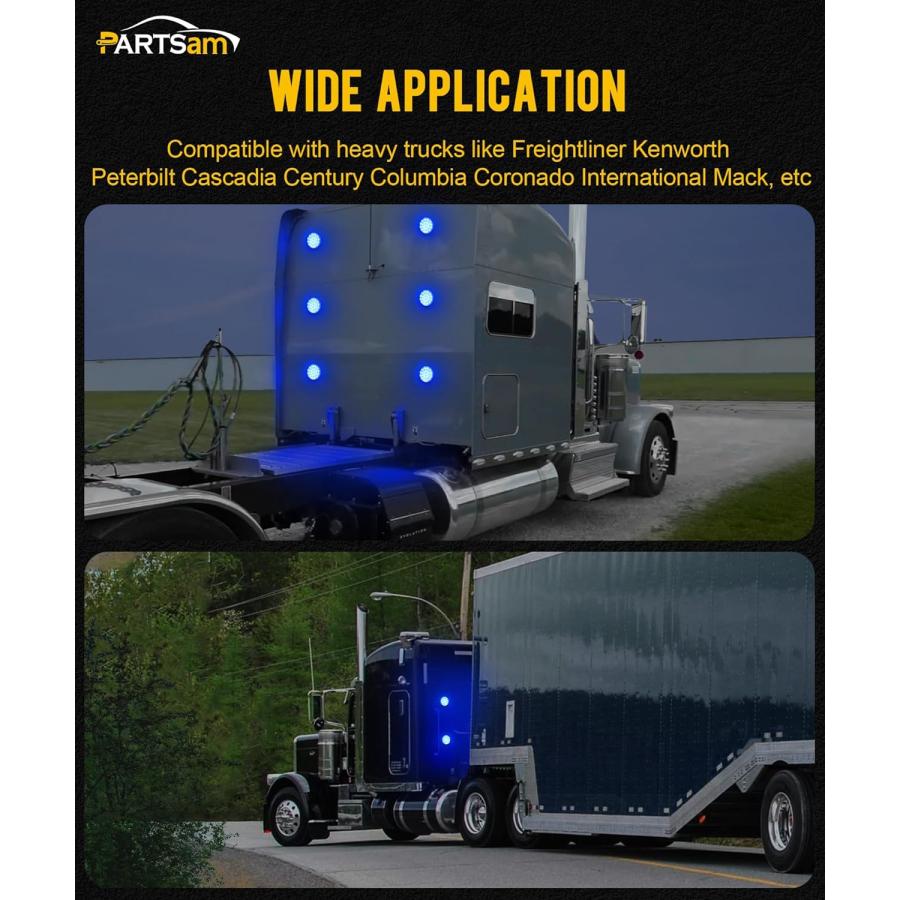 【並行輸入品】Partsam 4インチ ラウンドテールライト 21-2835 LED ブルー 補助ライト カーゴ ロードライト 1156ソケット TPの画像