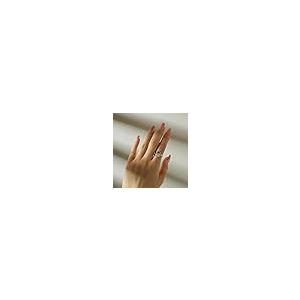 【並行輸入品】UNE DOUCE 天体太陽と月のリングセット 輝く太陽のリング/ブルームーンリング 14Kゴールド/シルバーメッキ 友情の約束リの画像