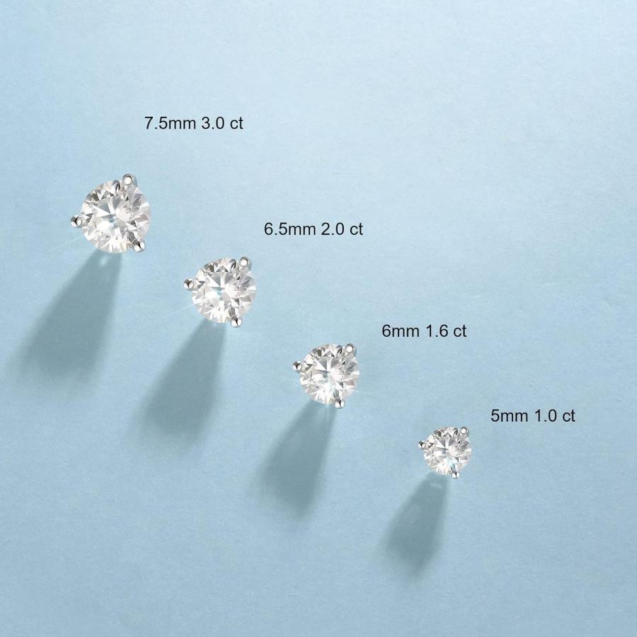並行輸入品】KRKC 0.6-3ct モアッサナイトスタッドピアス Dカラー VVS1 